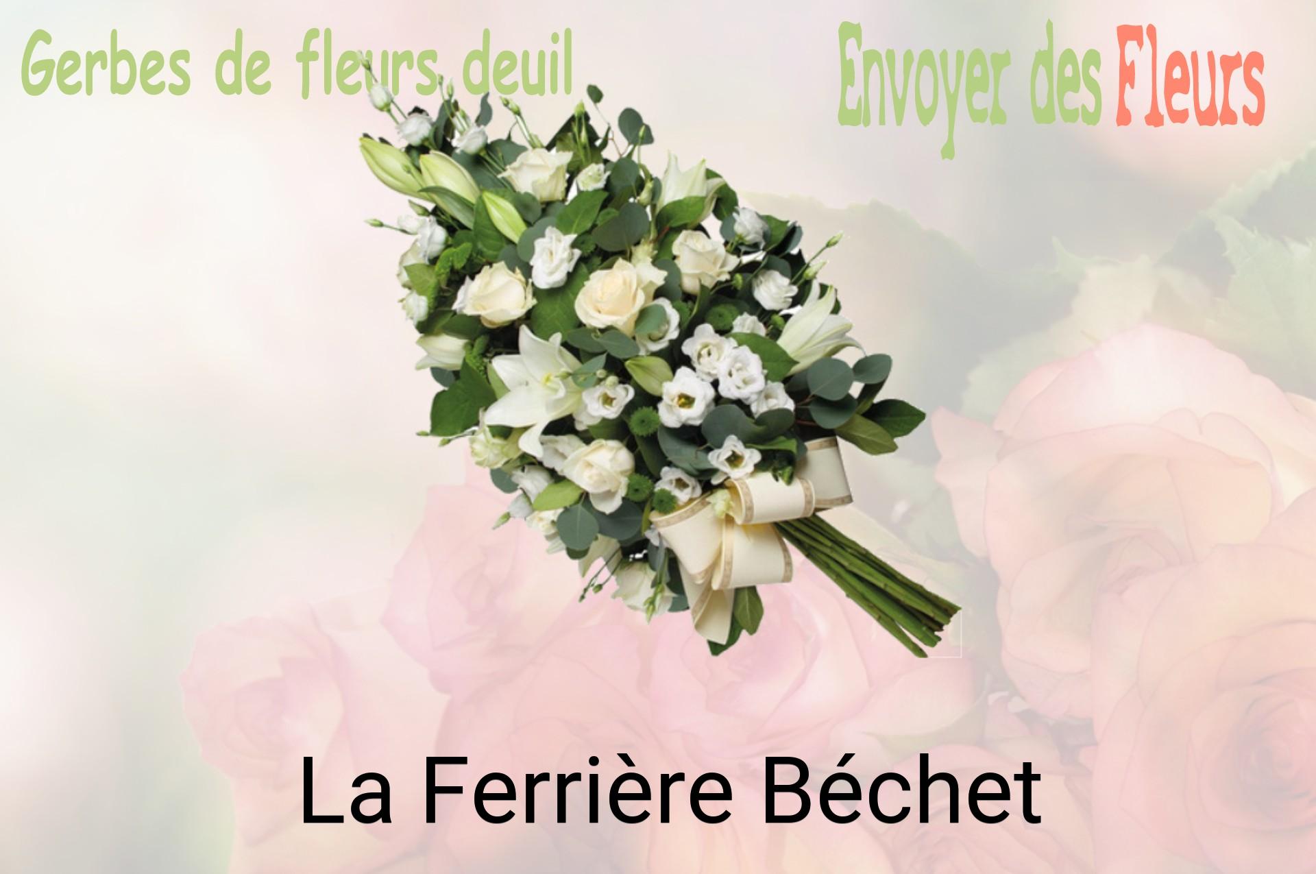 Gerbe de fleurs de deuil livrée à La Ferrière-Béchet